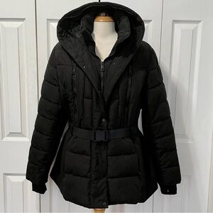 London Fog Women's Black Hooded Puffer Jacket